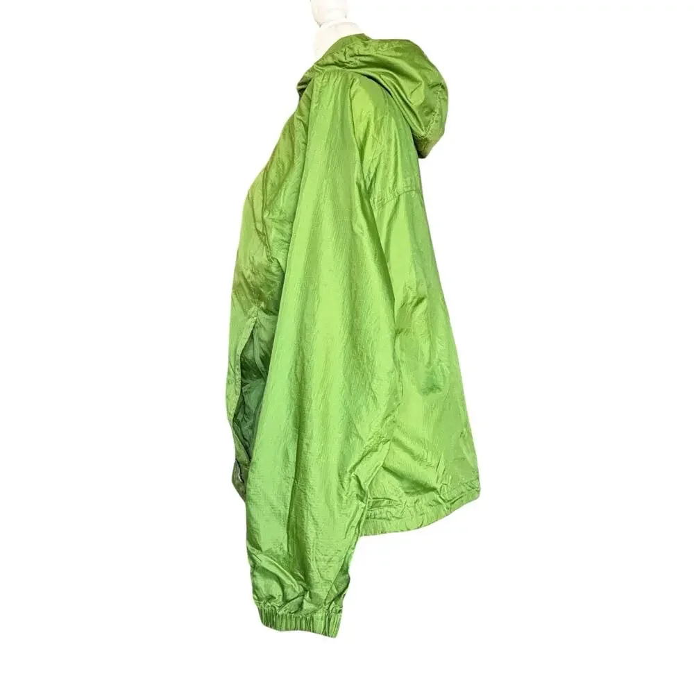 Vintage Sierra Designs Green Hooded Rain Jacket Sporty Windbreaker Large Outdoor